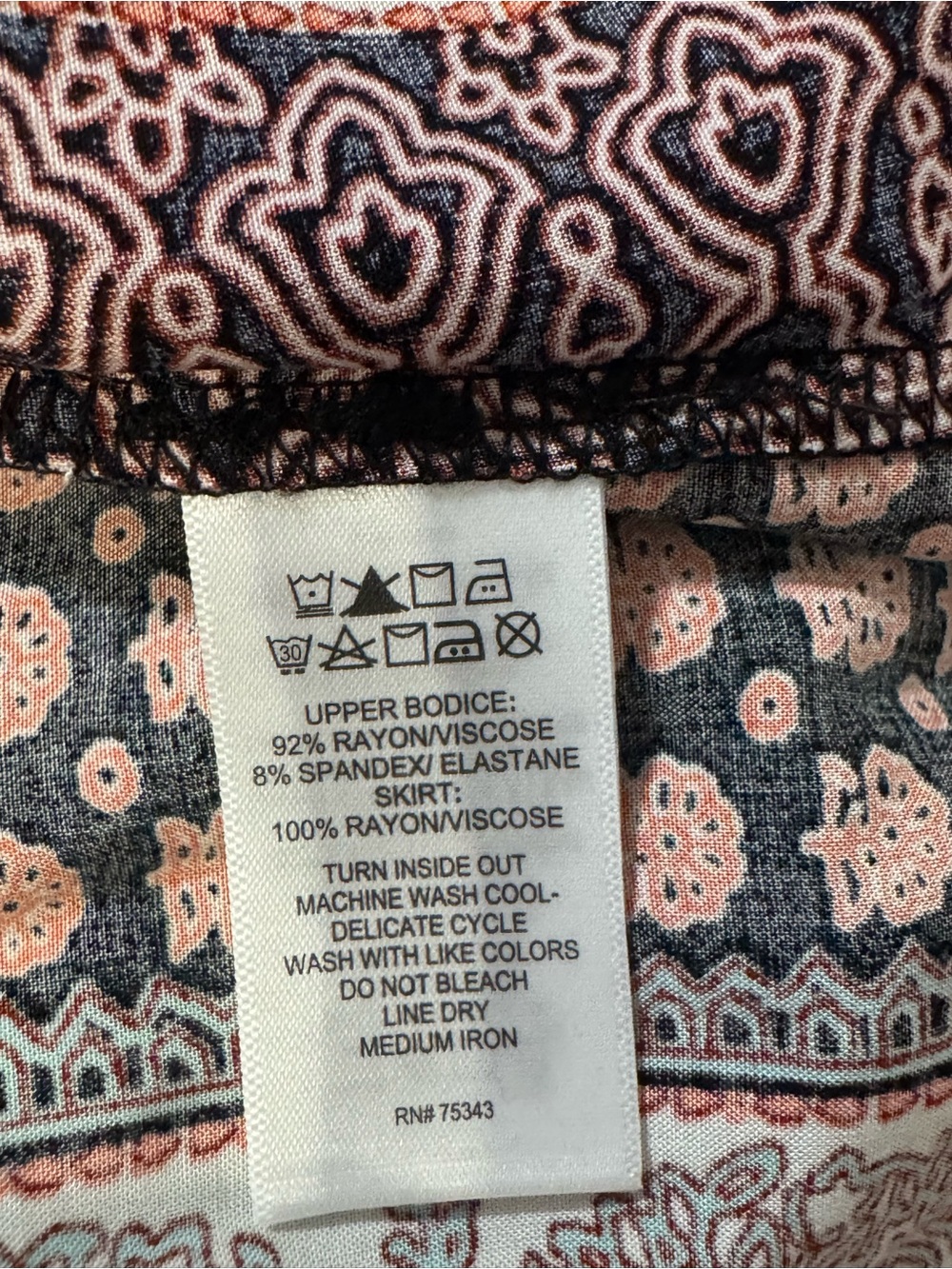 Sleeveless Black & Rust Patterned Maxi Dress - Picture 8 of 8